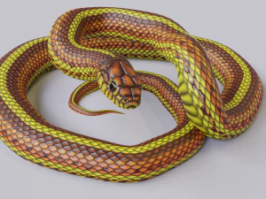 Yellow snake - animated 3D Model