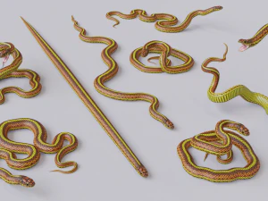 Yellow snake - animated 3D Model