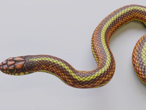 Yellow snake - animated 3D Model