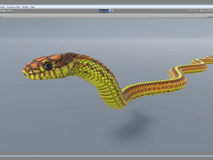 Yellow snake - animated 3D Model