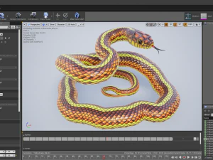 Yellow snake - animated 3D Model