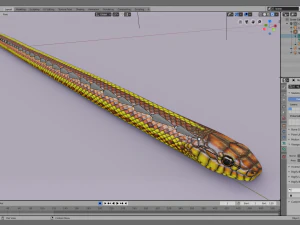 Yellow snake - animated 3D Model