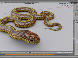 yellow snake - animated 3D Модель