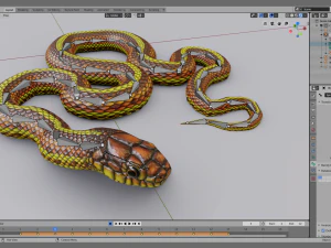 Yellow snake - animated 3D Model