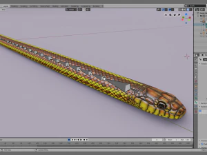 Yellow snake - animated 3D Model