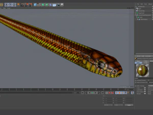 Yellow snake - animated 3D Model