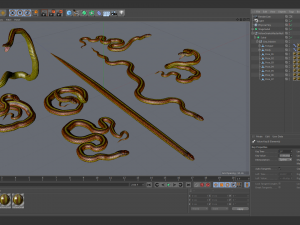 yellow snake - animated 3D Модель
