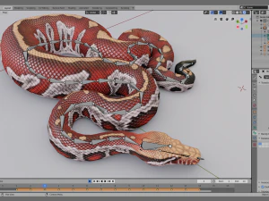 Blood python - animated 3D Model