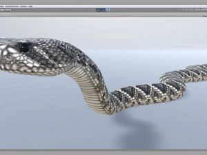 Eastern diamondback rattlesnake - animated 3D Model