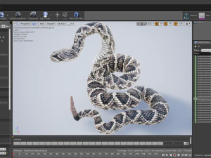 Eastern diamondback rattlesnake - animated 3D Model