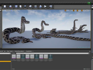 Eastern diamondback rattlesnake - animated 3D Model