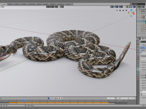 Eastern diamondback rattlesnake - animated Model 3D
