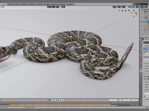 Eastern diamondback rattlesnake - animated 3D Model