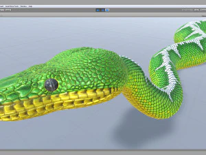 Emerald tree boa - animated 3D Model