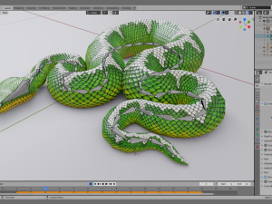 emerald tree boa - animated Model 3D