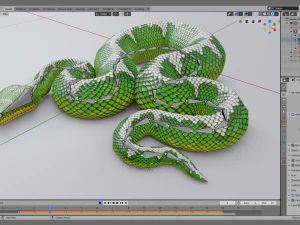 Emerald tree boa - animated 3D Model