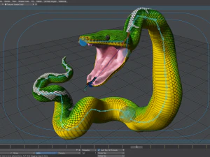 Emerald tree boa - animated 3D Model