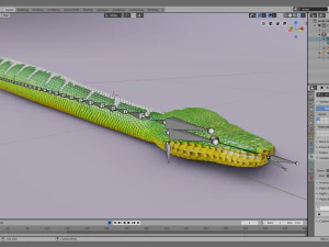 Emerald tree boa - animated 3D Model