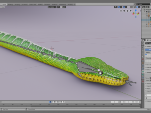 emerald tree boa - animated Model 3D