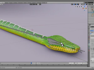 Emerald tree boa - animated 3D Model