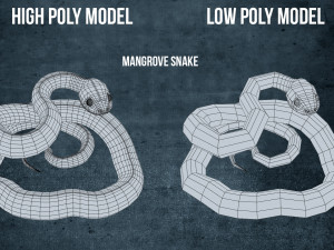 mangrove snake - animated Modèle 3D