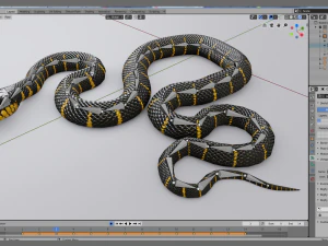 Mangrove snake - animated 3D Model