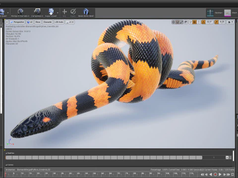 Bismarck Ringed Python - Animated 3D Model