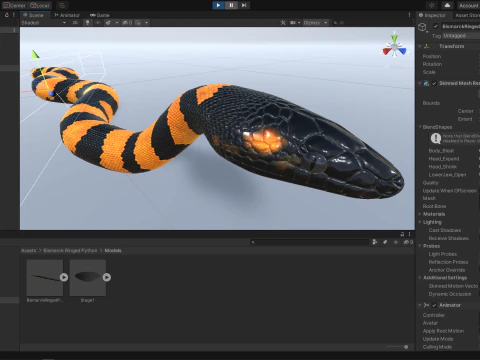Bismarck Ringed Python - Animated 3D Model