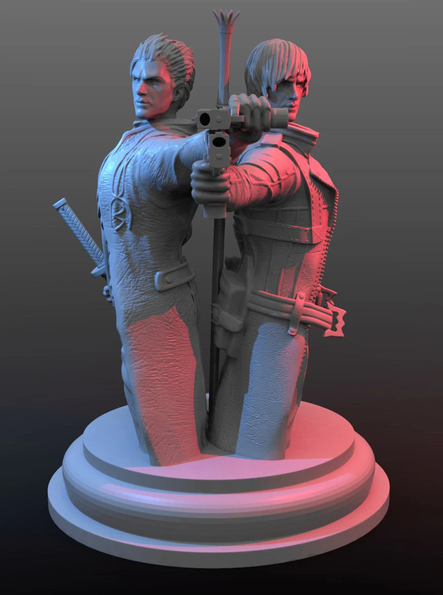 devil may cry 3 jackpot statue dante and vergil busts for 3d prinitng 3D Print Model .c4d .max .obj .3ds .fbx .stl .blend 