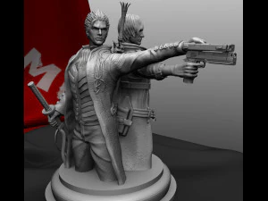 devil may cry 3 jackpot statue dante and vergil busts for 3d prinitng 3D Print Model