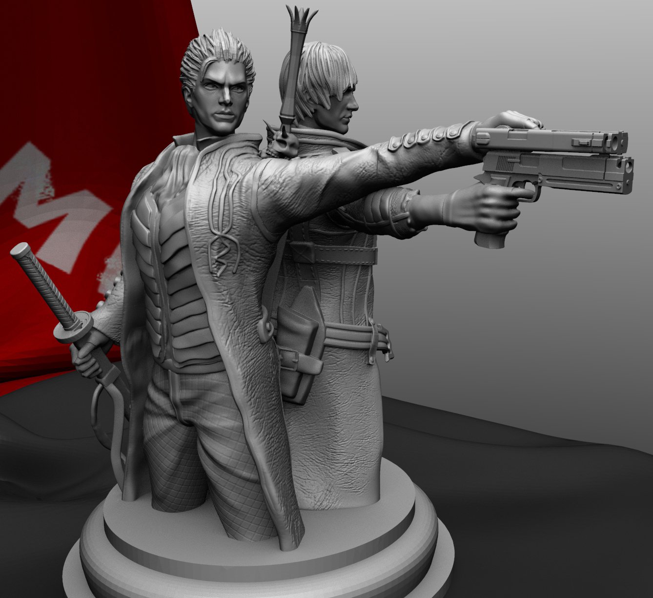 Devil May Cry 3 Jackpot Statue Dante And Vergil Busts For 3d Prinitng 3d Model In Man 3dexport