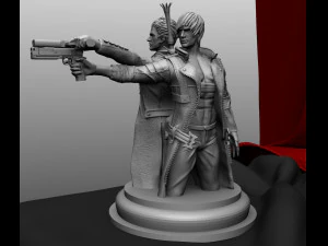 devil may cry 3 jackpot statue dante and vergil busts for 3d prinitng 3D Print Model