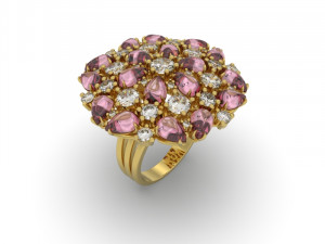 Ring Fusion Flowers Full - Jewelry 3D - AN-01 3D Druckmodell