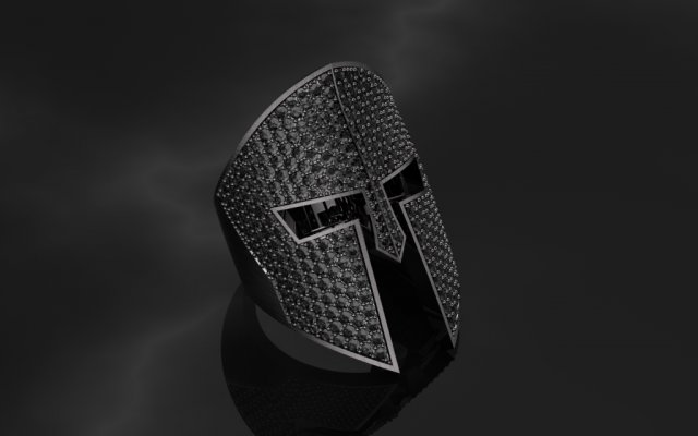 Spartan helmet Ring - Jewelry 3D - AN-513 3D प्रिंट मॉडल .c4d .max .obj .3ds .fbx .stl .blend