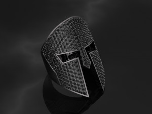 Spartan helmet Ring - Jewelry 3D - AN-513 3D 프린트 모델