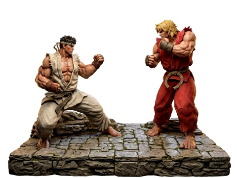 Action figure - Ryu and Ken -01 3D Print Model
