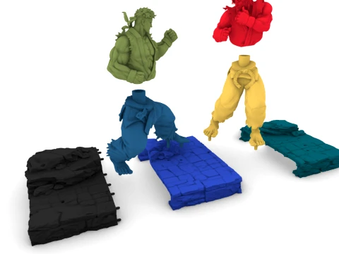 Action figure - Ryu and Ken -01 3D Print Model