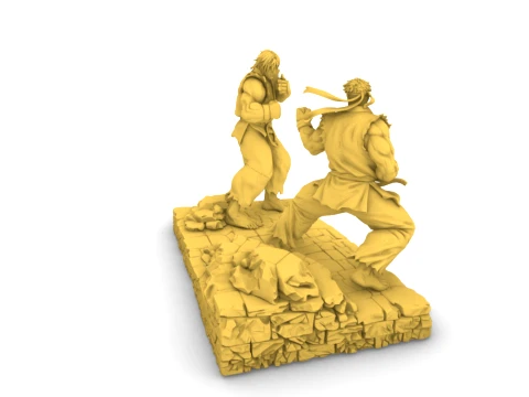 Action figure - Ryu and Ken -01 3D Print Model