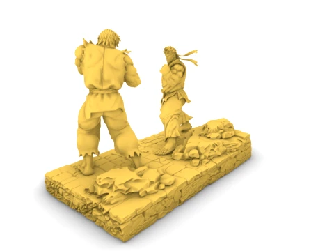 Action figure - Ryu and Ken -01 3D Print Model