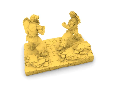 Action figure - Ryu and Ken -01 3D Print Model