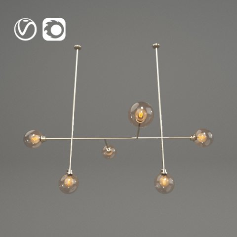 modern ceiling light 3D Модель .c4d .max .obj .3ds .fbx .stl .blend 