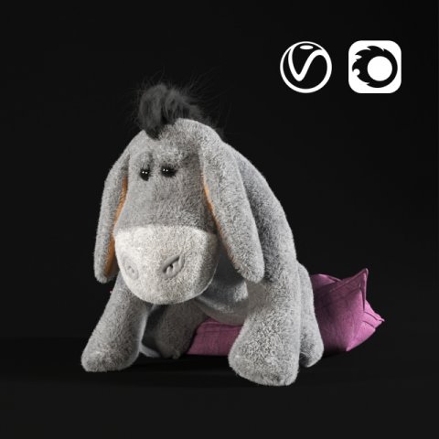 eeyore toy 3Dモデル .c4d .max .obj .3ds .fbx .stl .blend 
