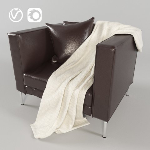 modern single seater leather sofa Model 3D .c4d .max .obj .3ds .fbx .stl .blend