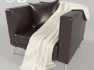 modern single seater leather sofa 3D मॉडल