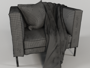 modern single seater leather sofa Model 3D
