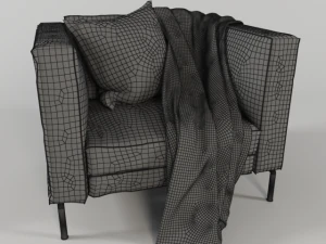 modern single seater leather sofa 3D Model