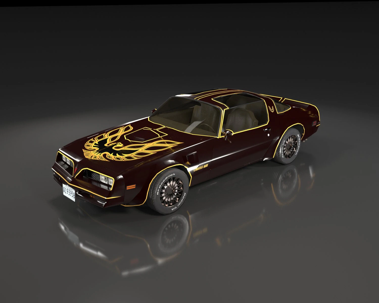pontiac firebird 1977 low poly 3D Model .c4d .max .obj .3ds .fbx .stl .blend 