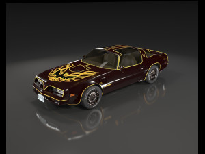 pontiac firebird 1977 low poly 3D Модель