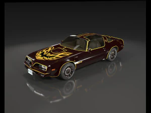 pontiac firebird 1977 poli rendah Model 3D