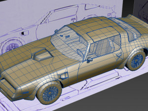 pontiac firebird 1977 low poly 3D Модель
